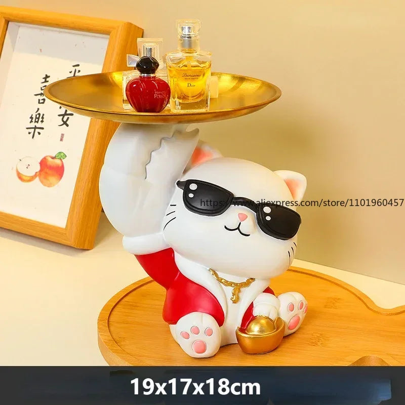 Fortune Cat Storage Box – Lucky Wealth Decor Organizer Decorative Storage Box SWANS