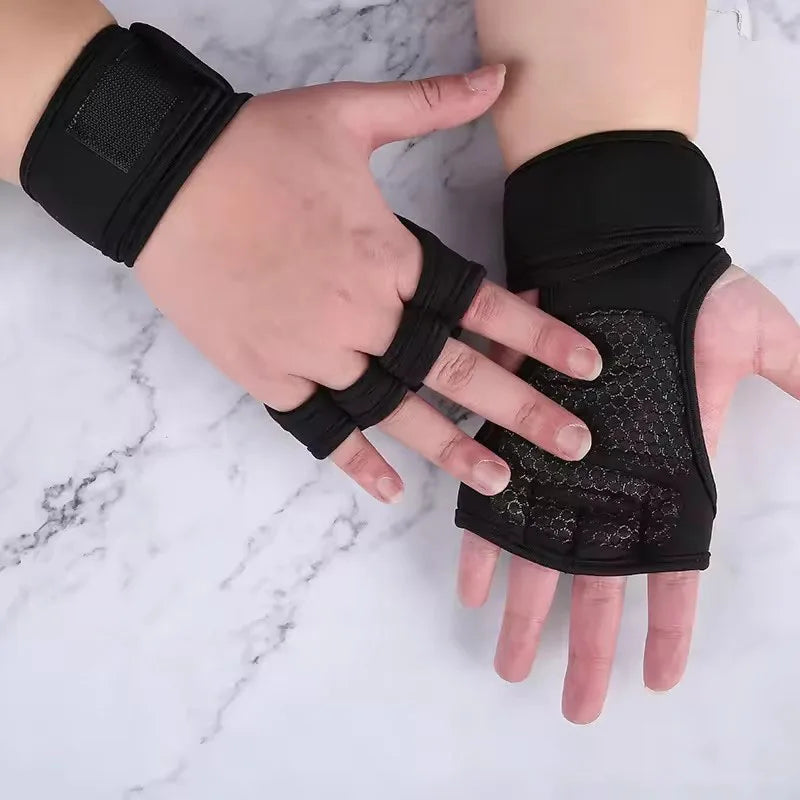 GAFASTWO Half Finger Gym Gloves – Anti-Slip Wrist Support Weightlifting Gloves SWANS
