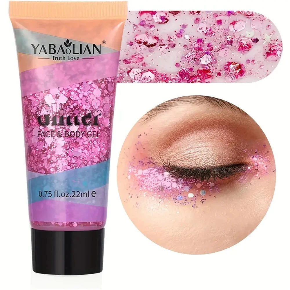 Mermaid Sequin Body Glitter Gel – Festival & Party Shimmer Body Glitter Gel SWANS 3hao