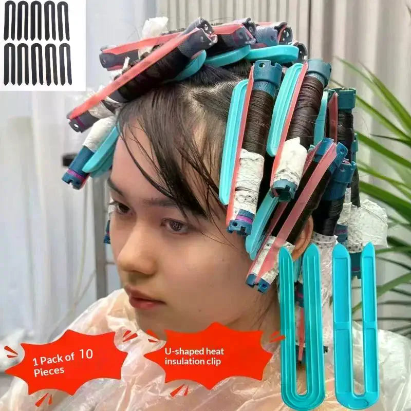 10-Pack U-Shape Hair Perm Clips – Heat-Resistant Styling Hair Styling Clips SWANS