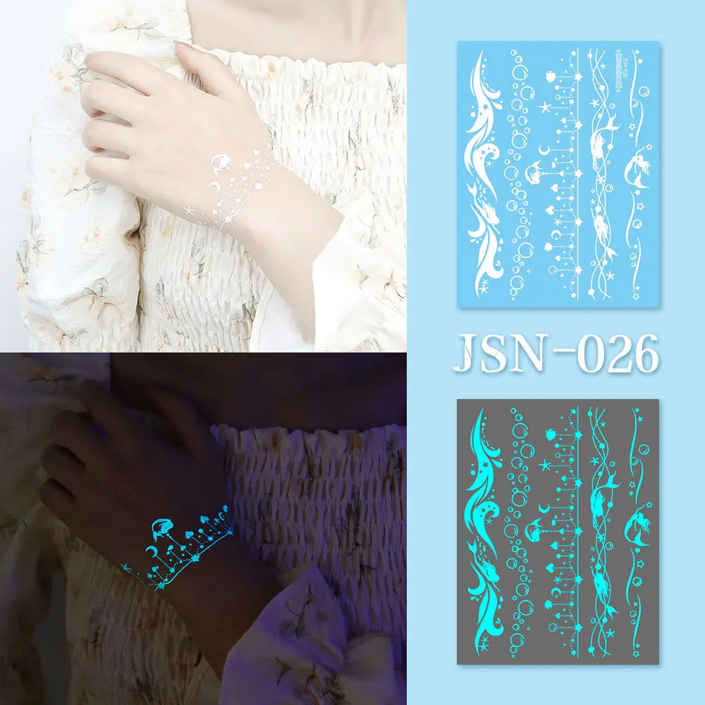 Luminous Glow Temporary Tattoo Stickers – Face, Arm & Body Temporary Tattoo Sticker SWANS 26