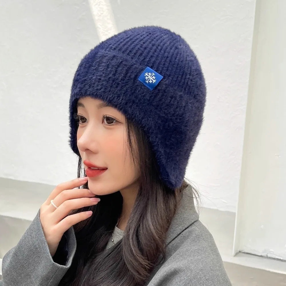 Windproof Knit Earflap Beanie – Warm Unisex Winter Ski Hat Knit Winter Beanie SWANS