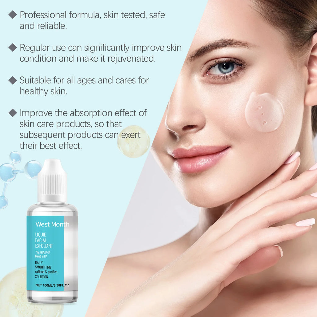 WEST MONTH Exfoliating Face Serum – Pore Minimizing 100ml Exfoliating Face Serum SWANS