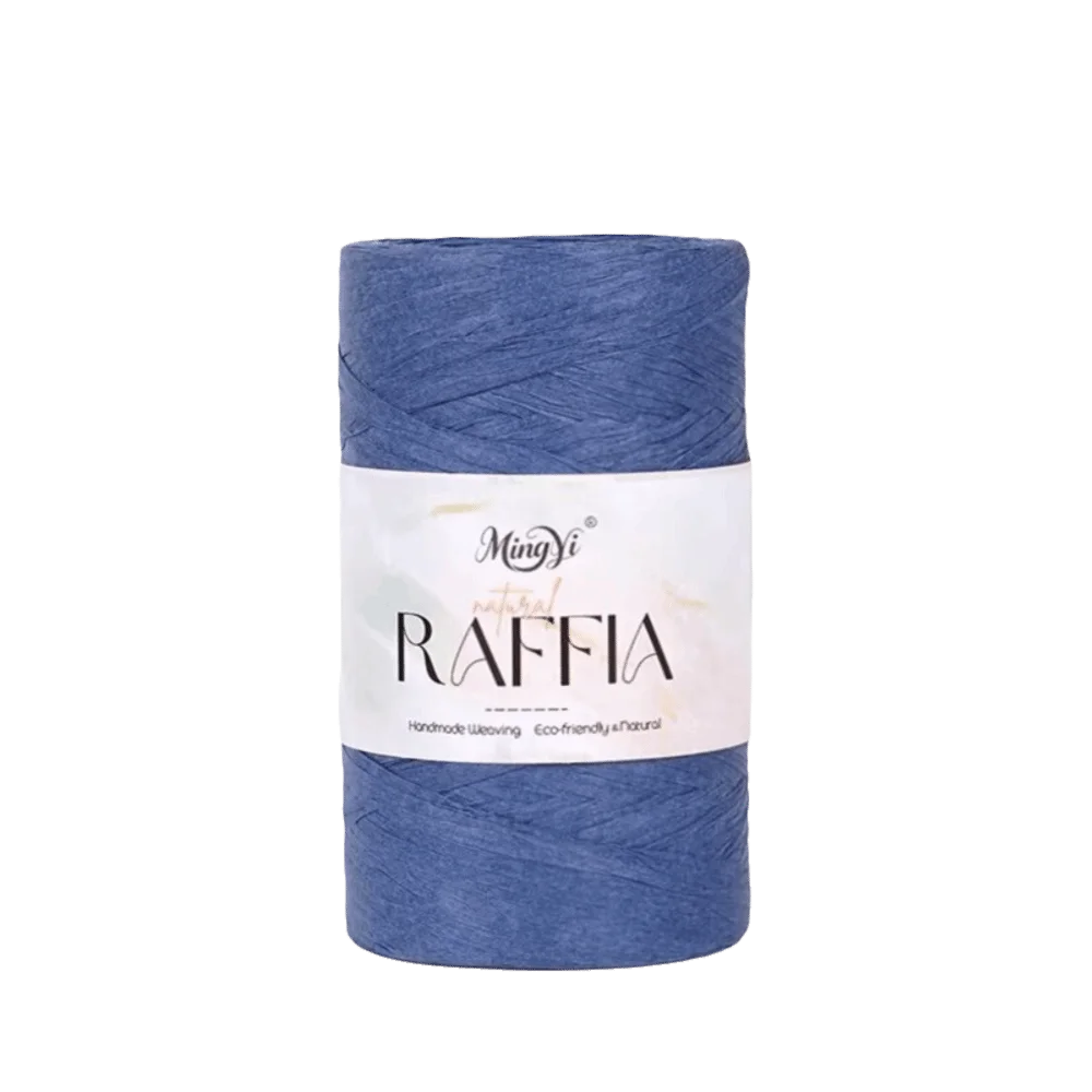 Multi-Colored Raffia Yarn 100g – Bamboo Fiber Knit & Crochet Raffia Craft Yarn SWANS Dark Blue
