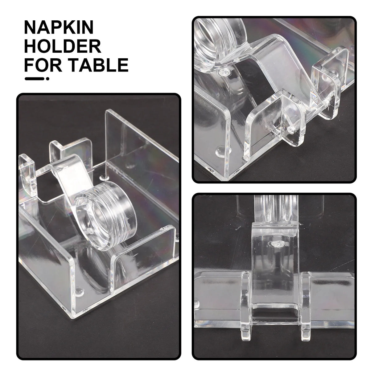 Clear Acrylic Napkin Holder – Large Capacity Gravity Dispenser Napkin Dispenser SWANS