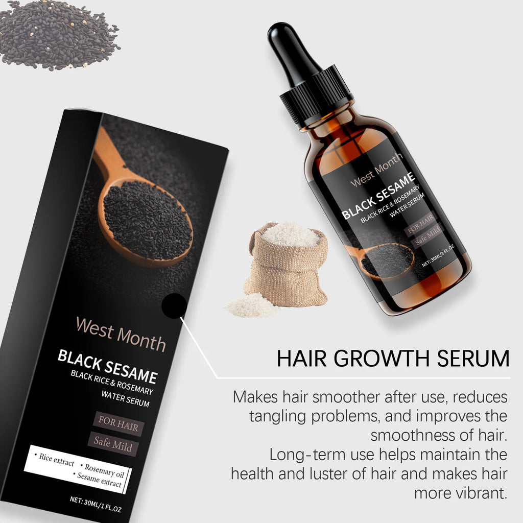Black Sesame Hair Strengthening Oil & Growth Serum 30/60ml Hair Growth Serum SWANS