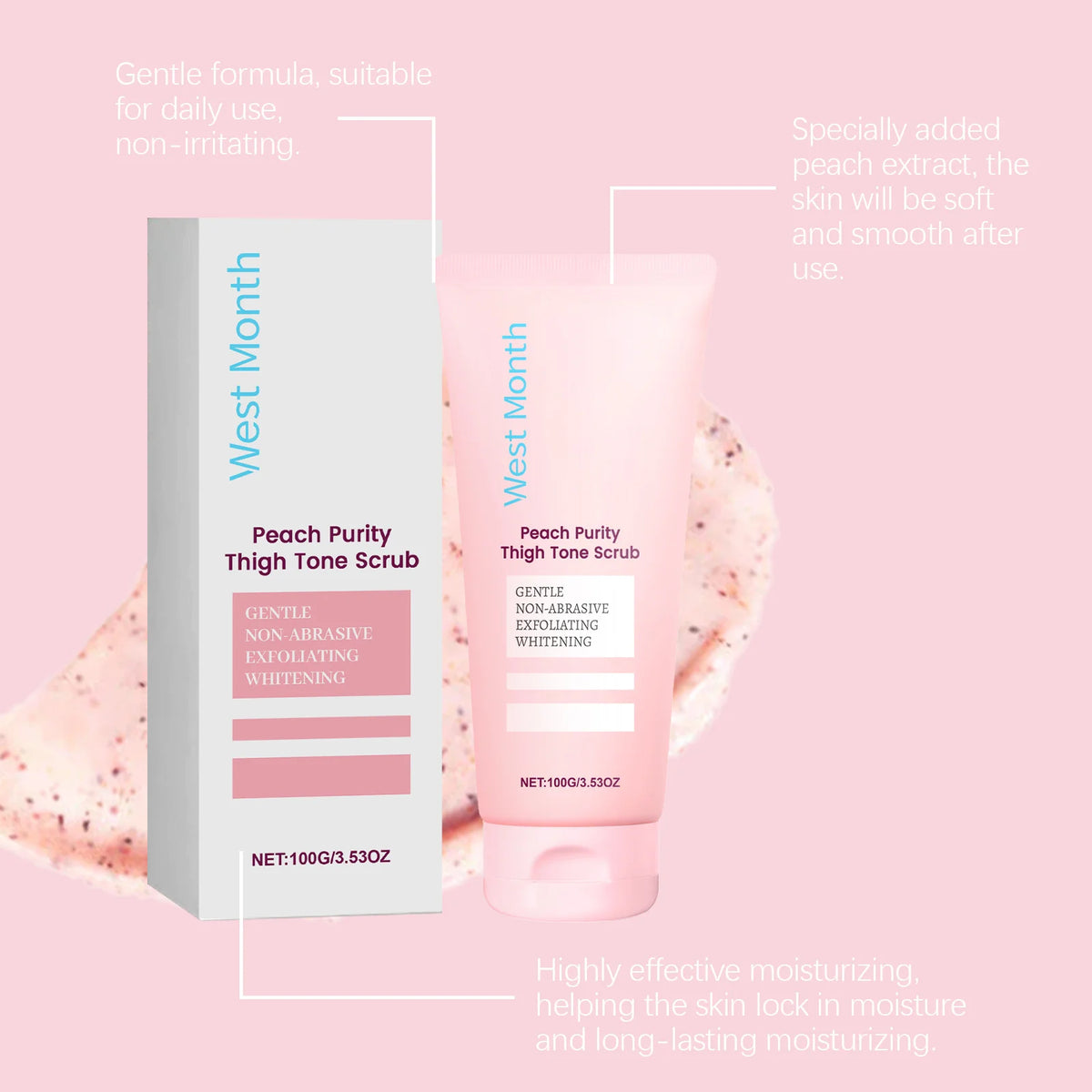 WEST MONTH Brightening Body Scrub – Exfoliate & Moisturize 100g Body Scrub SWANS
