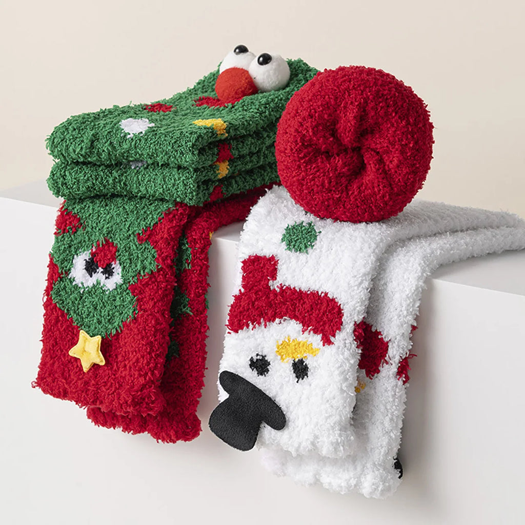 Women's Christmas Plush Thermal Socks – Cozy Velvet Mid-Calf Thermal Plush Socks SWANS