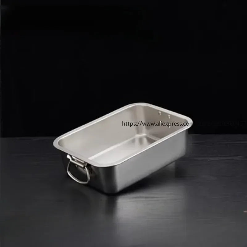 SWANS 304 Stainless Steel Deep Tray with Handle – BBQ & Kitchen Stainless Steel Tray SWANS