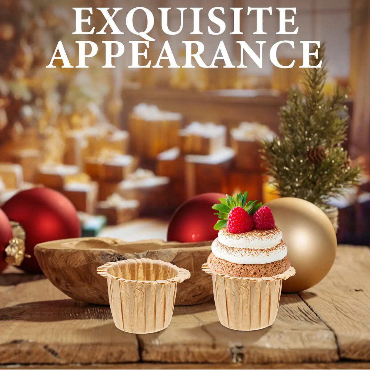 30-Pack Golden Cupcake Liners – Elegant Paper Baking Cups Cupcake Liners SWANS