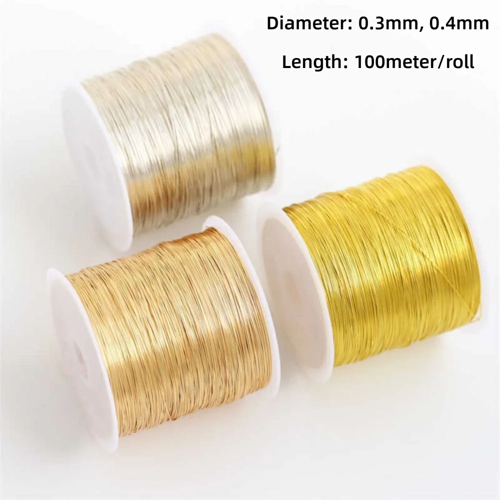 100m Gold Plated Copper Wire – 0.3mm & 0.4mm Jewelry Making Jewelry Making Wire SWANS
