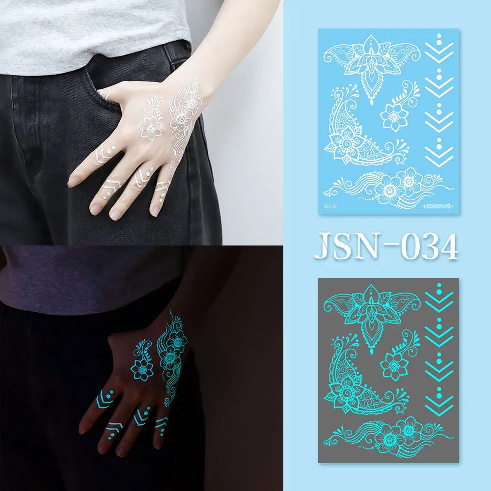 Luminous Glow Temporary Tattoo Stickers – Face, Arm & Body Temporary Tattoo Sticker SWANS 34