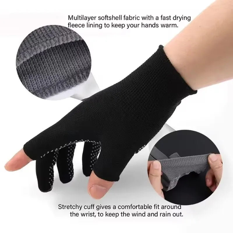 GAFASTWO Touchscreen Half Finger Nylon Gloves – Unisex Fingerless Sport Gloves SWANS