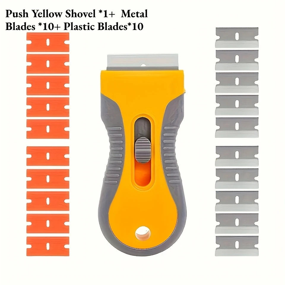 SWANS 21-Piece Cooktop Scraper Set – Glass & Ceramic Cleaner Cooktop Scraper Set SWANS YELLOW