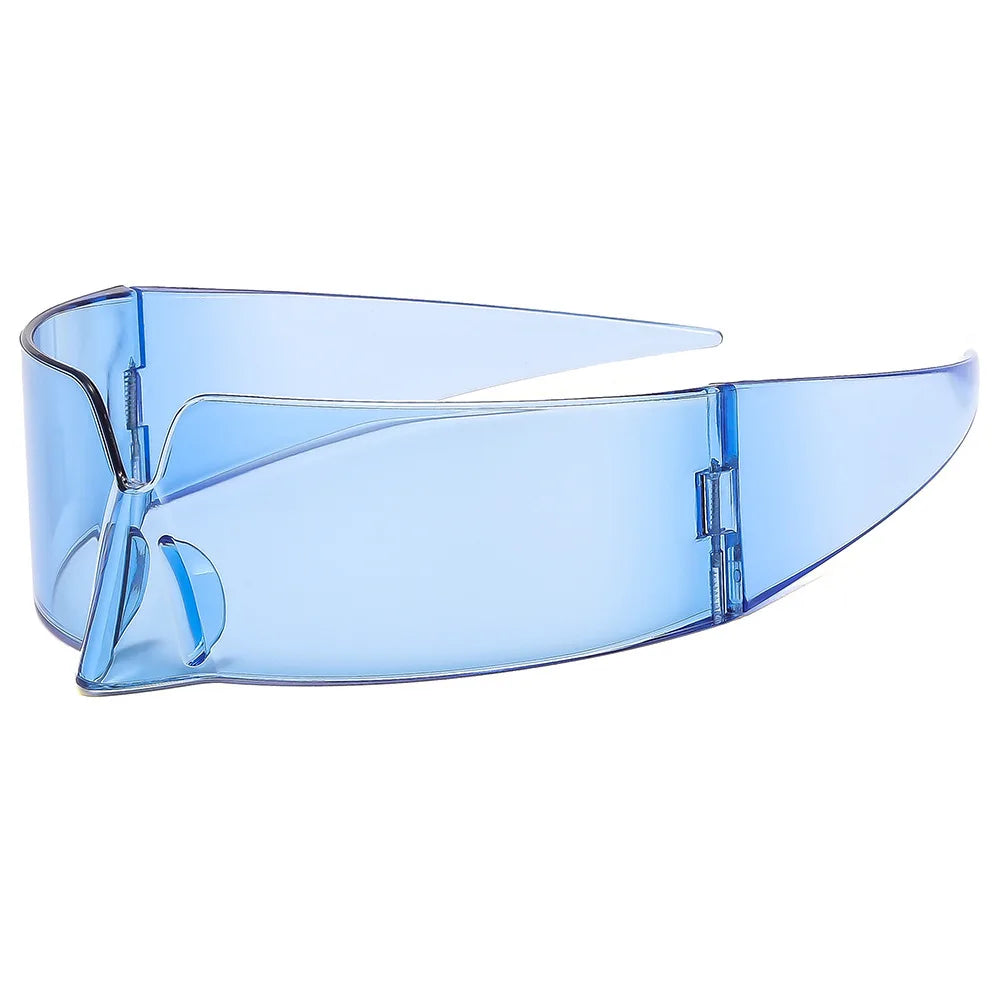 Y2K Rimless UV400 Sunglasses – Punk Vintage Goggle Unisex Fashion Sunglasses SWANS Blue