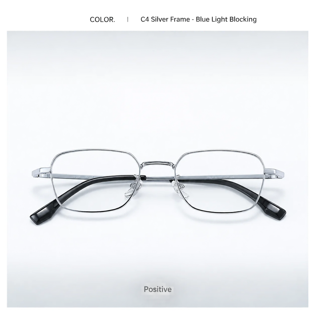 Retro Rectangle Titanium Eyeglasses Frames – Blue Light Blocking Eyeglasses Frames SWANS