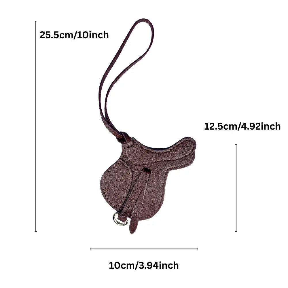 Equestrian Saddle Bag Charm – Premium PU Leather | Palm-Size Bag Charm SWANS