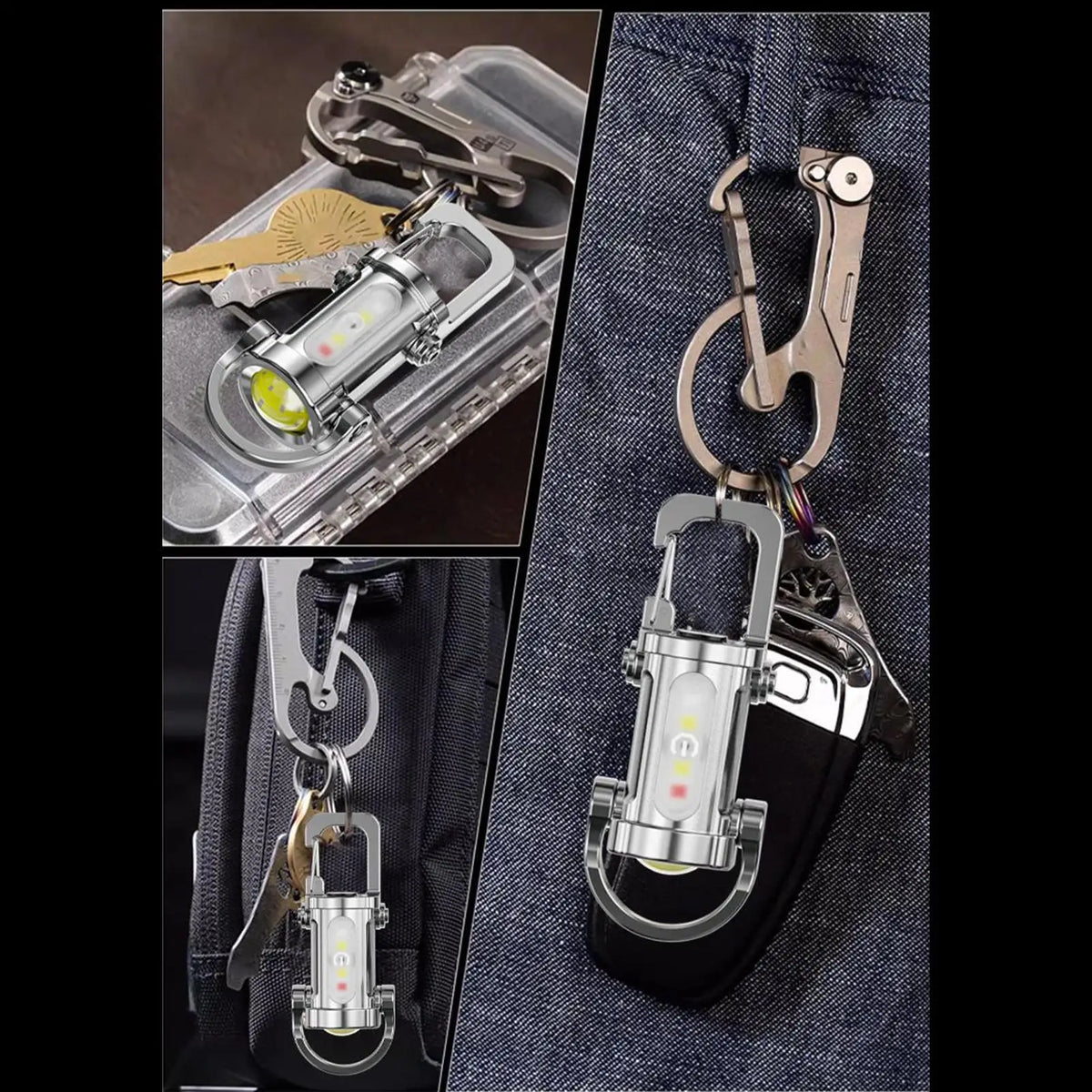 Rechargeable Mini LED Keychain Flashlight – 200LM, 7 Modes Keychain Flashlight SWANS