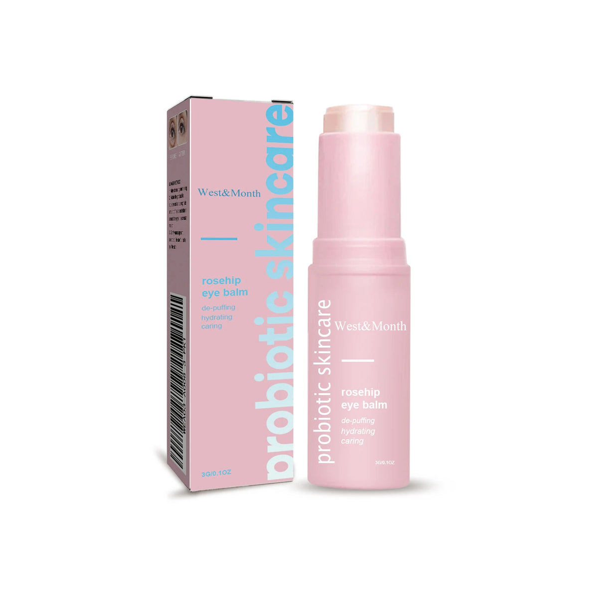 WEST MONTH Rosehip Eye Balm Stick – Moisturizing & Firming Eye Balm Stick SWANS 3g Boxed