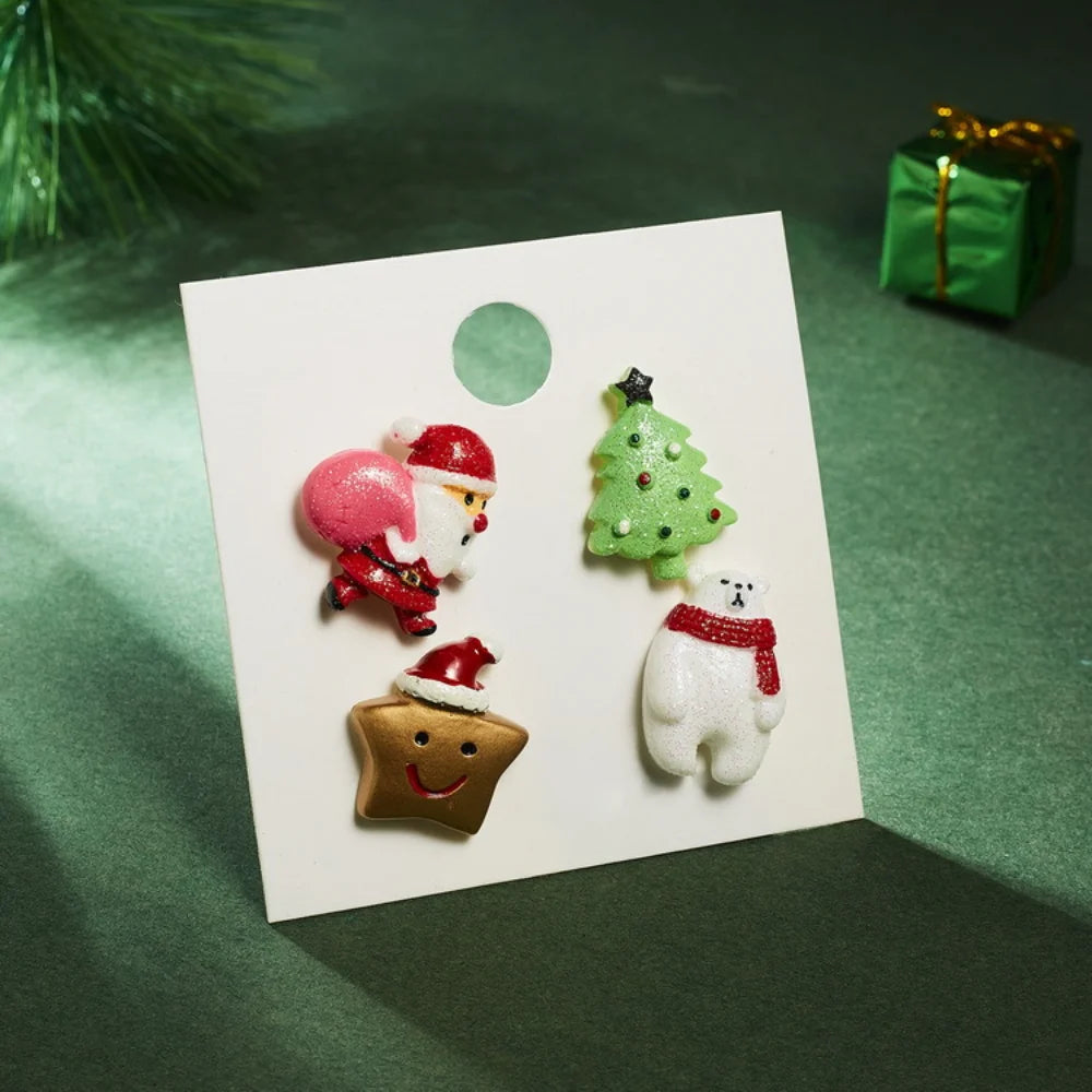 Christmas Brooch Set – Santa, Candy Cane & Reindeer Pins Christmas Brooch Set SWANS