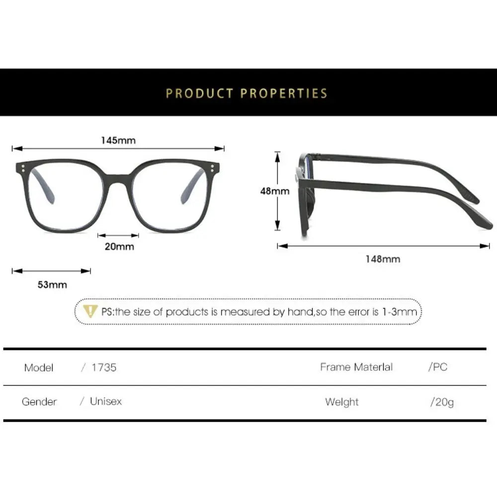Square Frame Blue Light Blocking Glasses – Unisex Classic Blue Light Glasses SWANS