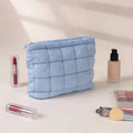 Large Women's Makeup Bag – Zipper Cosmetic Organizer Pouch Cosmetic Makeup Bag SWANS Blue