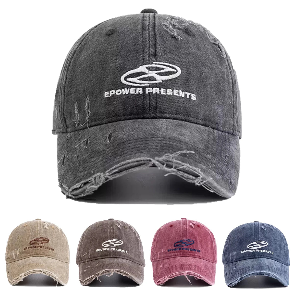 Unisex Embroidery Washed Baseball Cap – Adjustable Casual Hat Baseball Cap SWANS