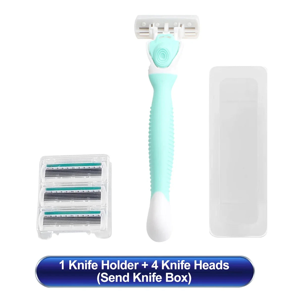 YUNCHi Women's 6-Blade Manual Razor – Replaceable Rotary Head Women's Manual Razor SWANS Green