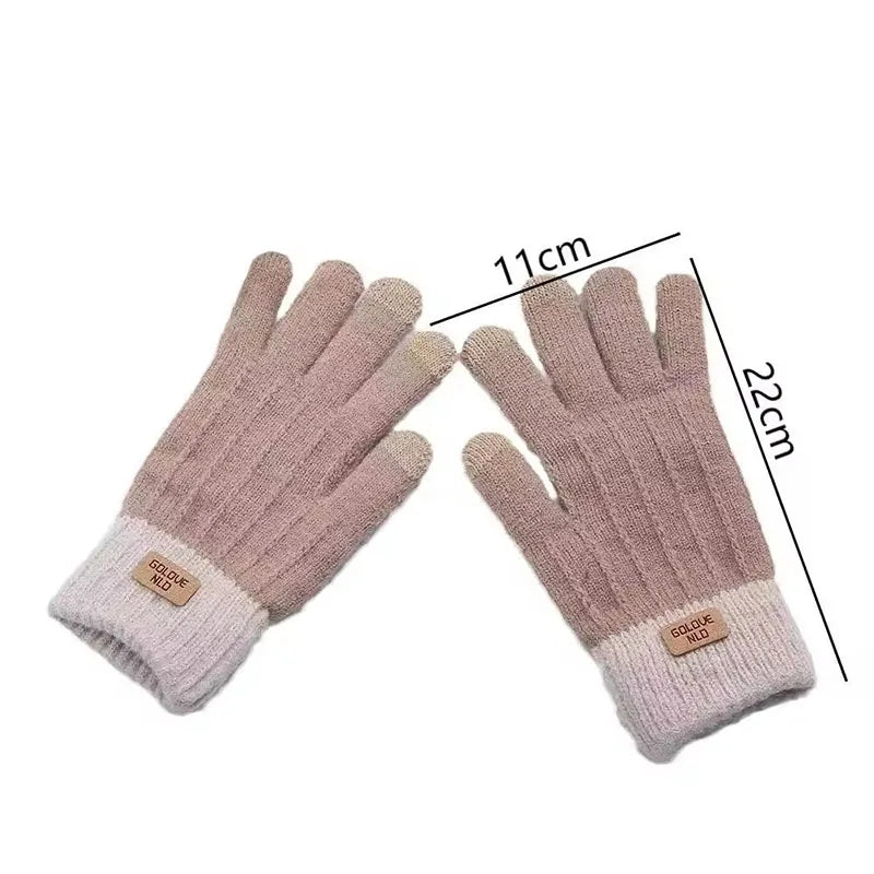 Women's Thick Plush Knitted Gloves – Touchscreen Winter Warm Knitted Winter Gloves SWANS