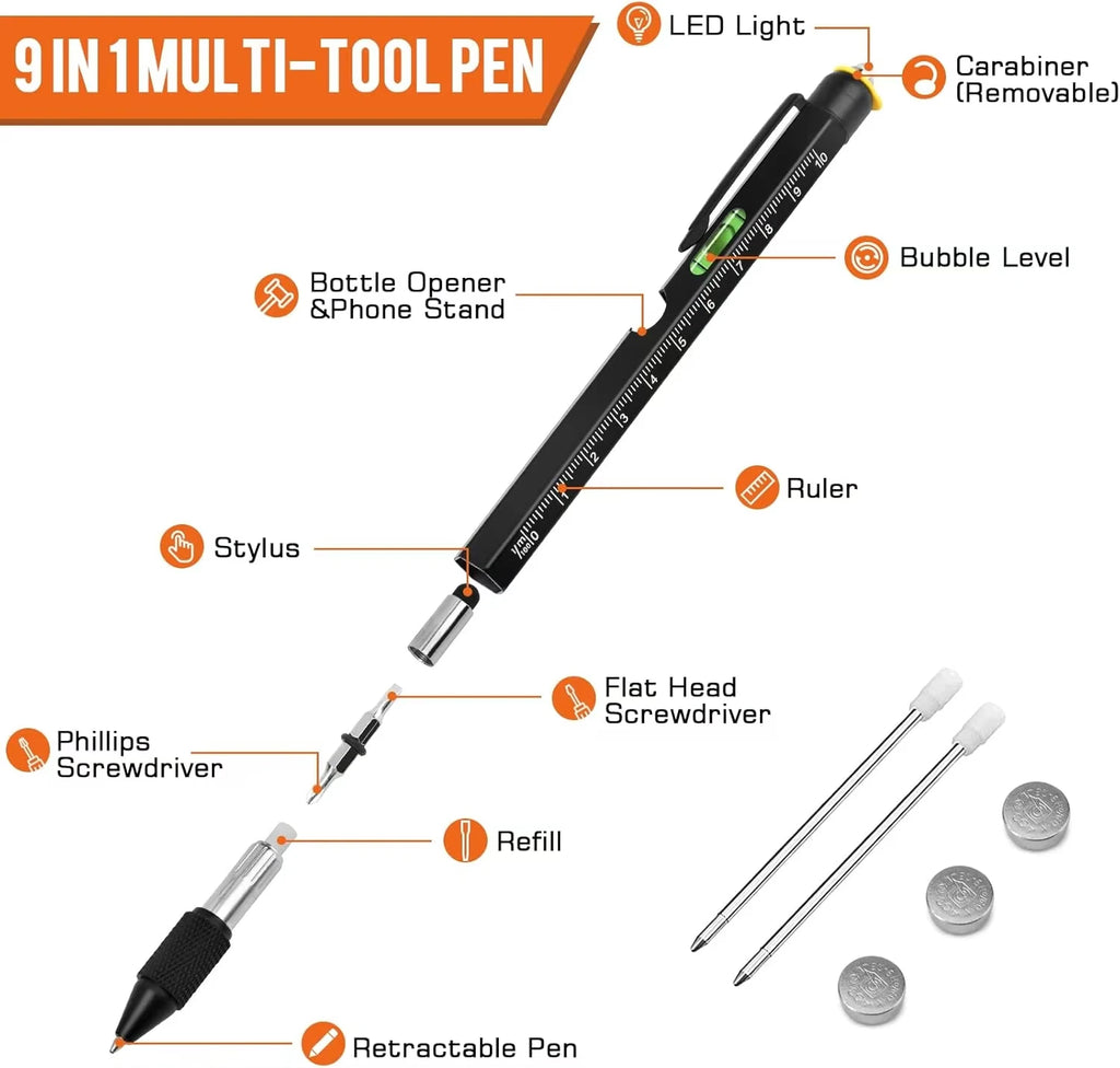 SWANS 6-in-1 Multitool Pen – LED, Stylus, Screwdriver & Opener Multitool Ballpoint Pen SWANS