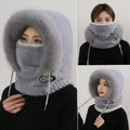 Windproof Winter Cycling Cap – Knit Hat & Neck Warmer Set Winter Cycling Cap SWANS Gray