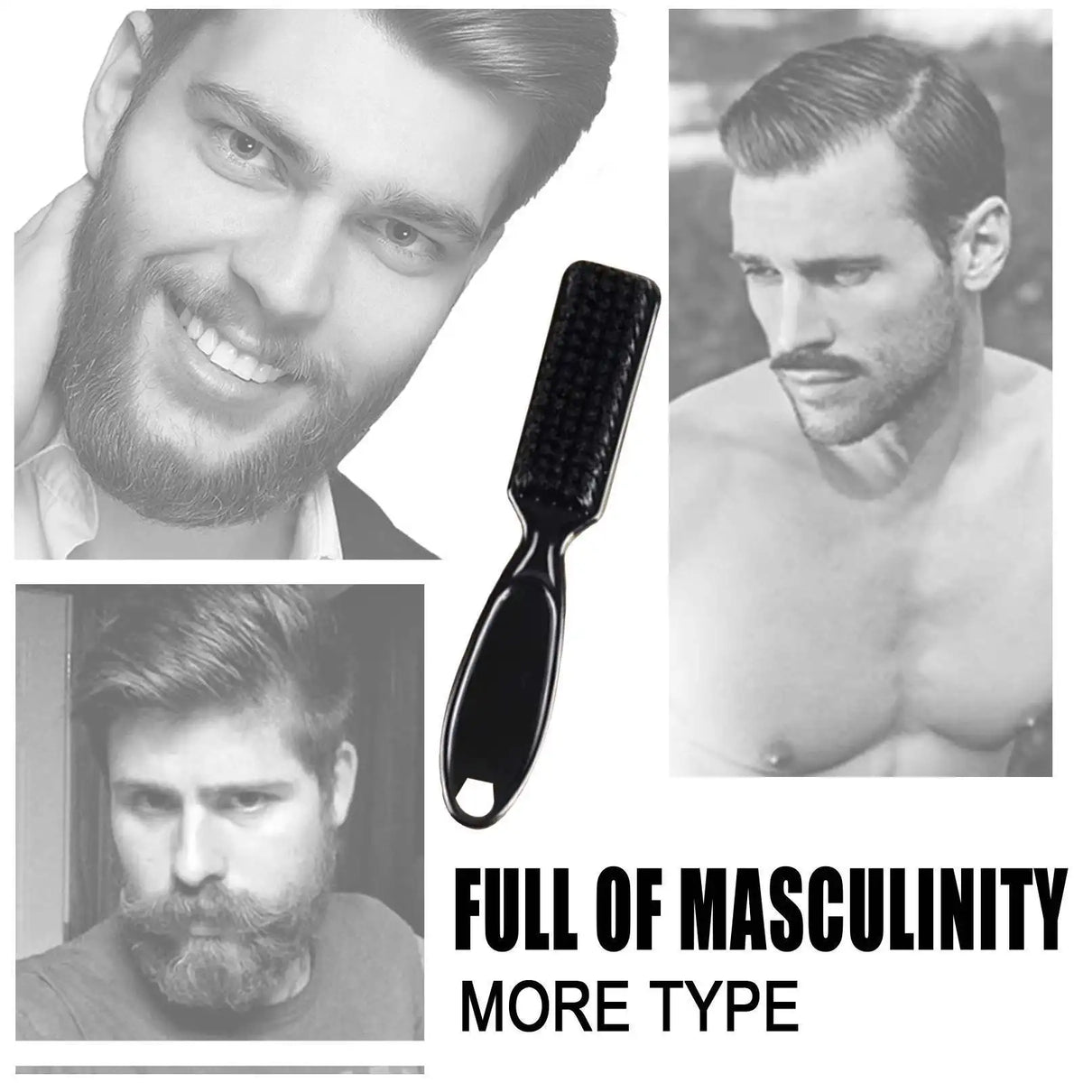 SWANS Boar Bristle Beard Brush – Anti-Static Men's Grooming Beard Grooming Brush SWANS