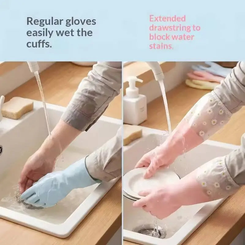 Waterproof Latex Rubber Gloves – Dishwashing & Kitchen Cleaning Household Cleaning Gloves SWANS