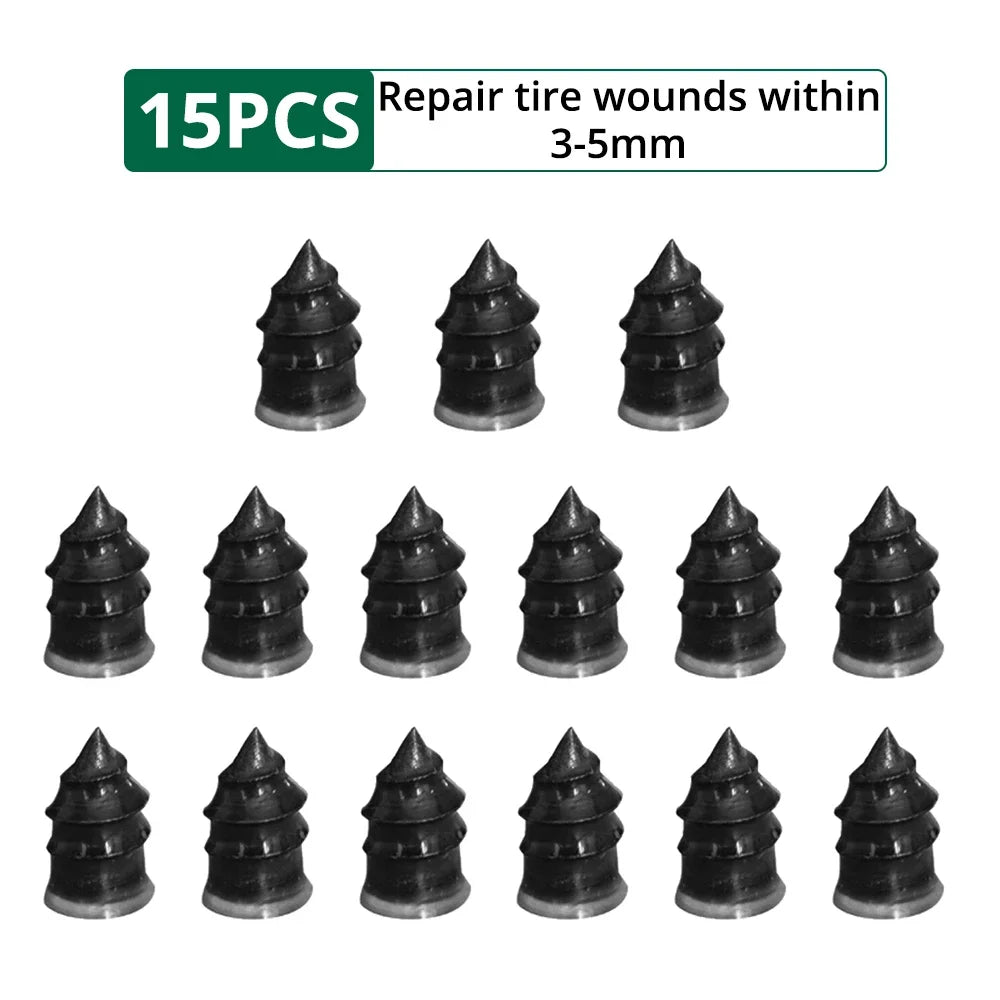 Tubeless Tire Repair Nail Kit – Car, Motorcycle & Scooter Tire Repair Kit SWANS Large 15 PCS
