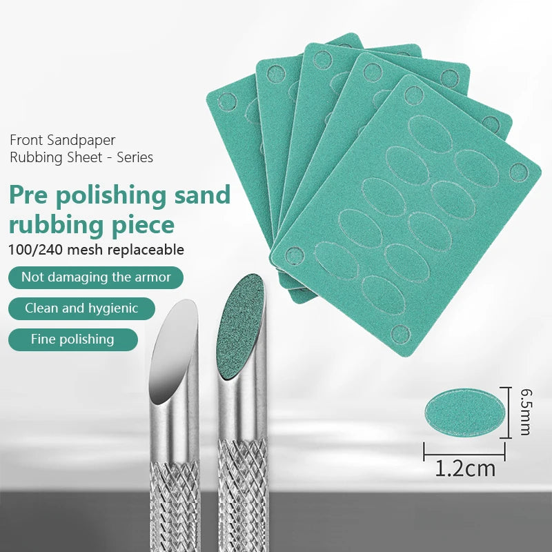 Stainless Steel Cuticle Pusher & Nail Sandpaper File Set Nail Cuticle Tool SWANS