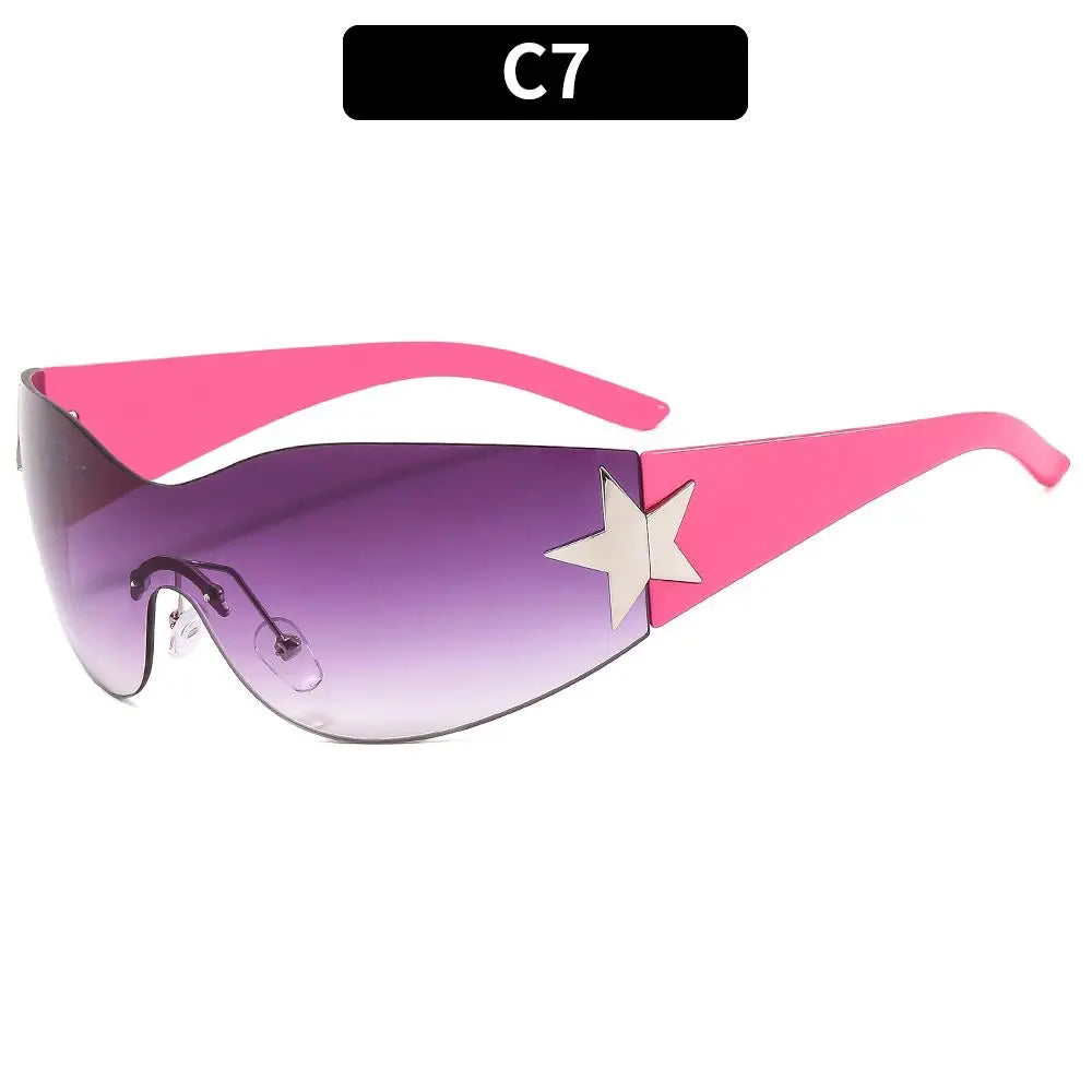 Y2K Oversized Goggle Wrap Around Sunglasses – Unisex UV Goggle Sunglasses SWANS C7