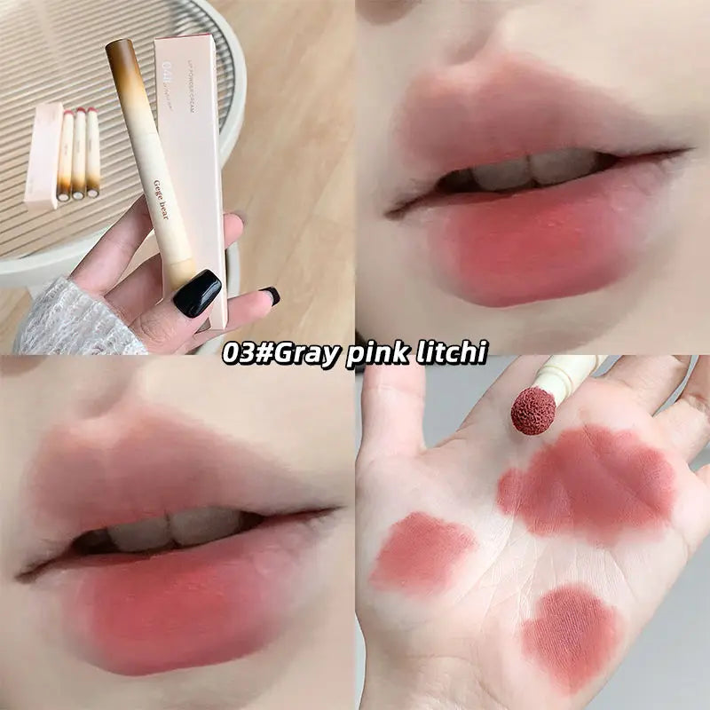 Velvet Mist Matte Lip Mud Stick – Sponge Tip, Lips & Cheeks Matte Lip Mud Stick SWANS GX1256-3