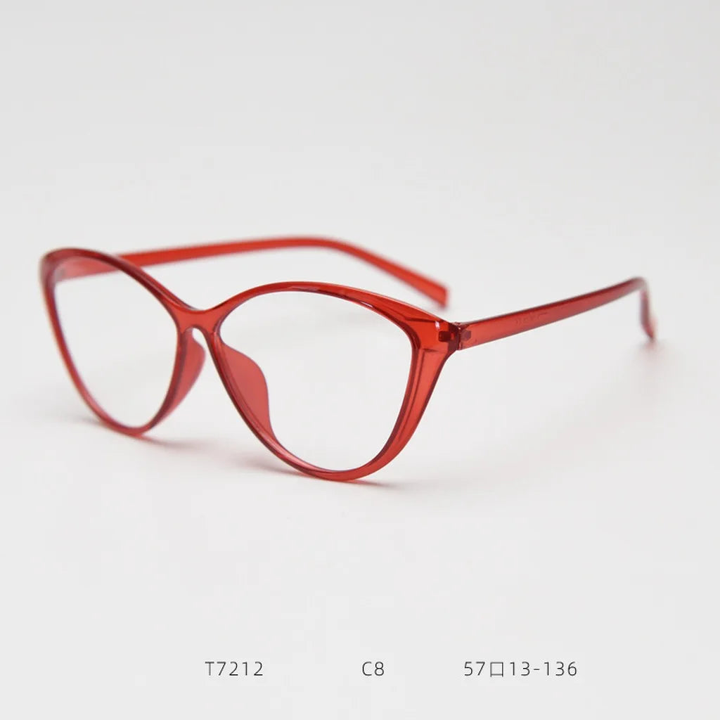 TR90 Cat Eye Blue Light Blocking Glasses Frame Women Eyeglasses Frame SWANS Wine Red