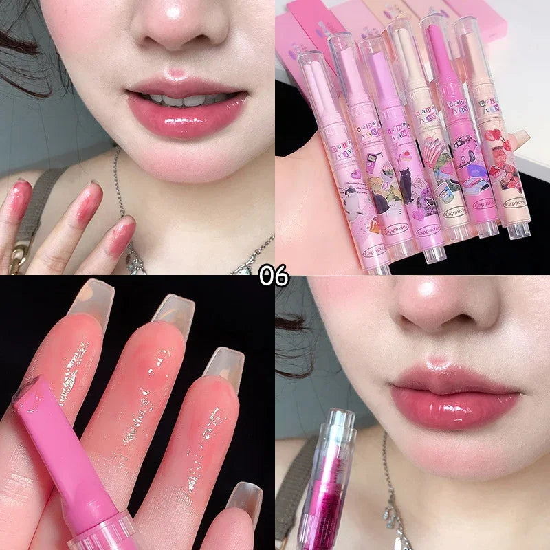 Watermelon Jelly Mirror Lip Gloss – Moisturizing K-Beauty Jelly Lip Gloss SWANS 06 1PCS