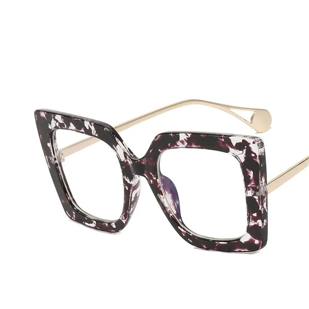 Vintage Oversized Square Eyeglasses Anti-Blue Light Frames Eyeglasses Frames SWANS 4