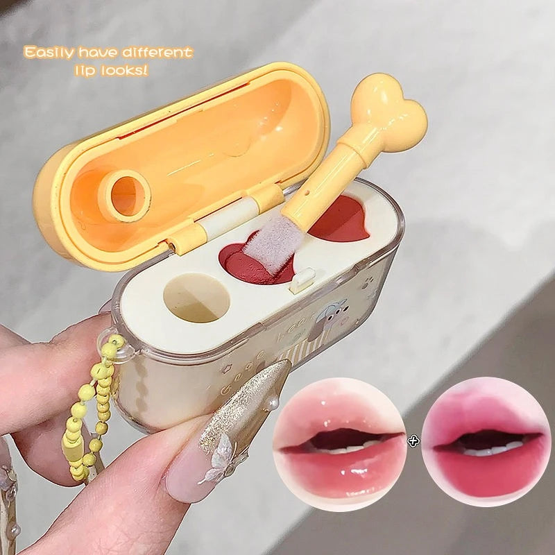 2-in-1 Matte & Mirror Lip Gloss Set – Long-Lasting Dual Tint Dual Finish Lip Gloss SWANS