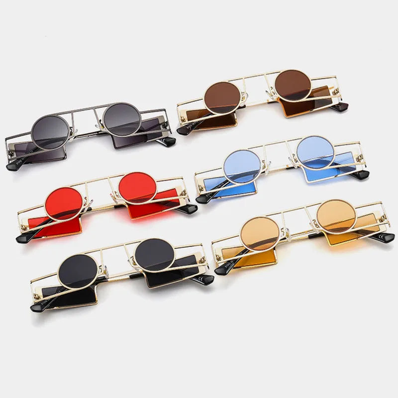 TOYEARN Steampunk Y2K Small Frame UV400 Sunglasses Unisex Fashion Sunglasses SWANS