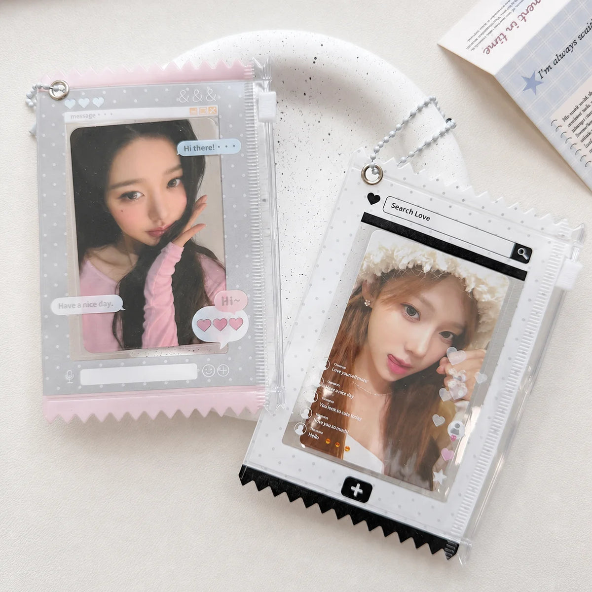 Zipper Instax Photo Card Holder – Clear Window 3" PVC Case Photo Card Holder SWANS