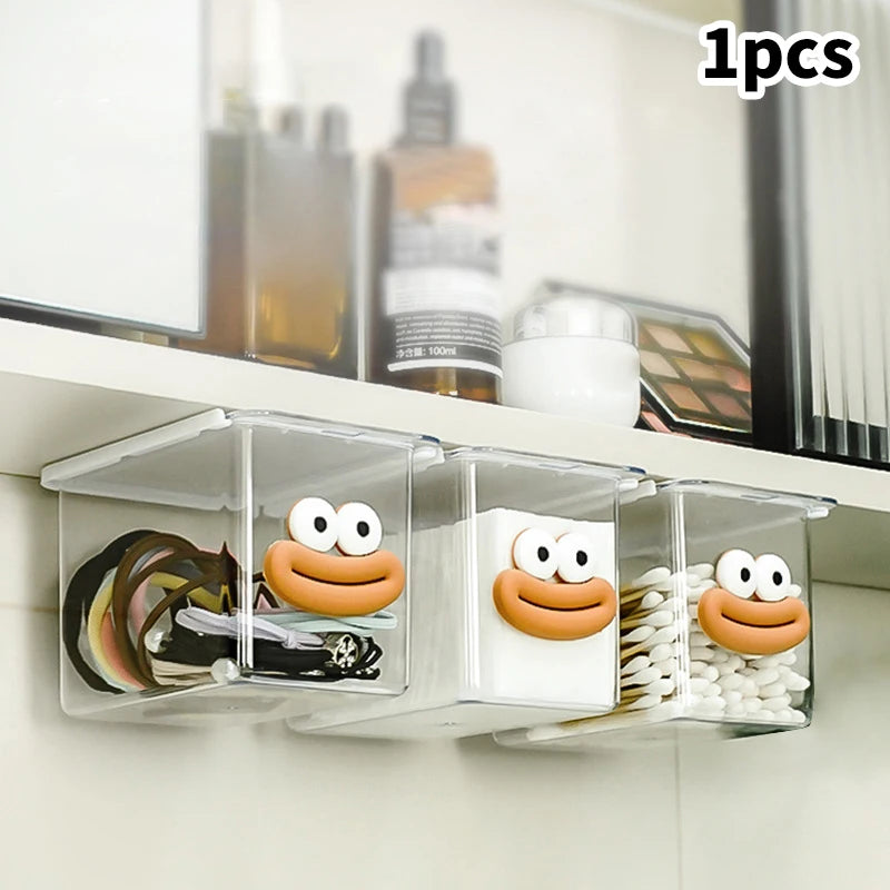 Transparent Pull-Out Drawer Storage Box for Bathroom Cabinet Bathroom Drawer Organizer SWANS
