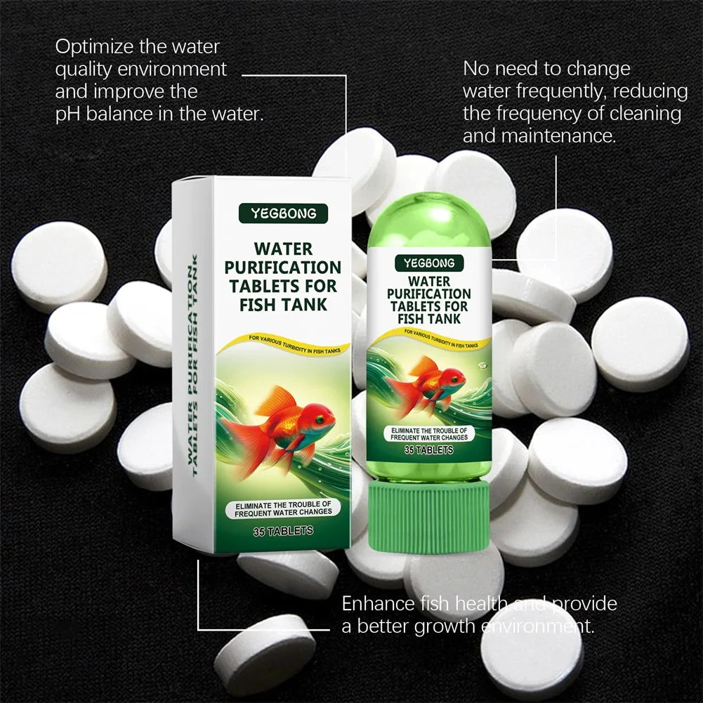 35-Pack Aquarium Water Clarifier Tablets – Algae Control Aquarium Water Treatment SWANS