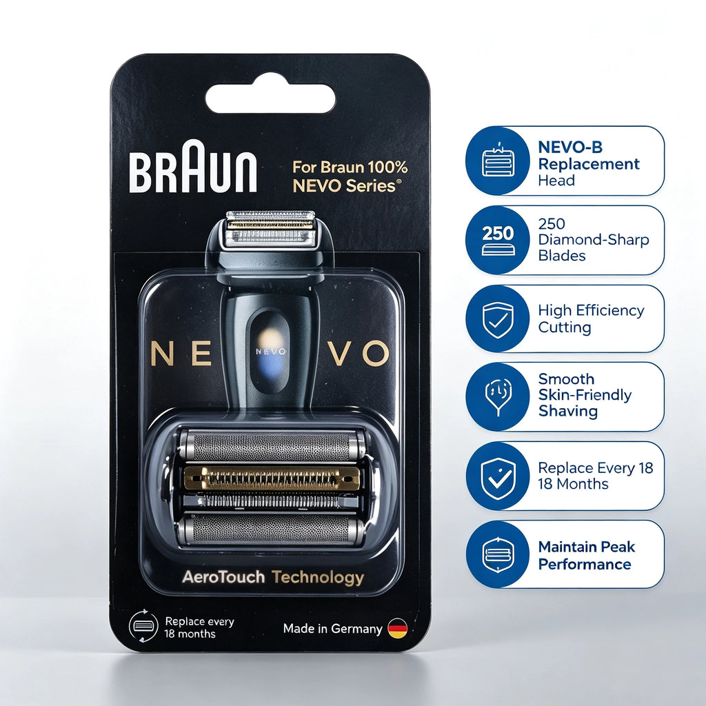 Braun NEVO-B Replacement Foil & Cutter Block – Shaving Head Shaver Replacement Head SWANS
