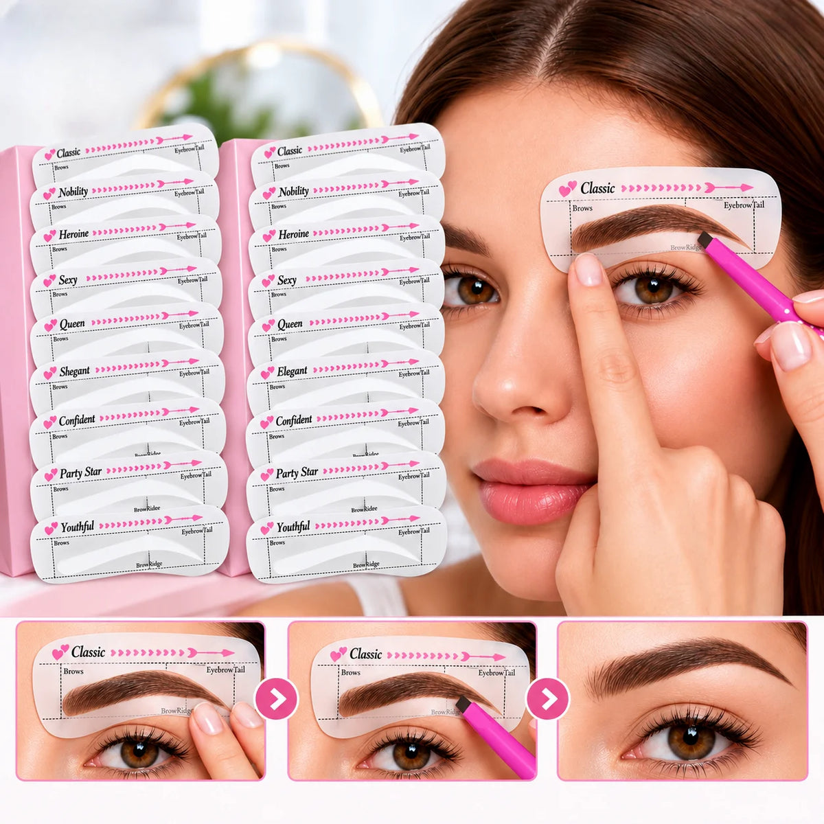 Eyebrow Stencil Set – 10 Reusable Brow Shaper Styles Eyebrow Stencil Set SWANS 2Sets United States
