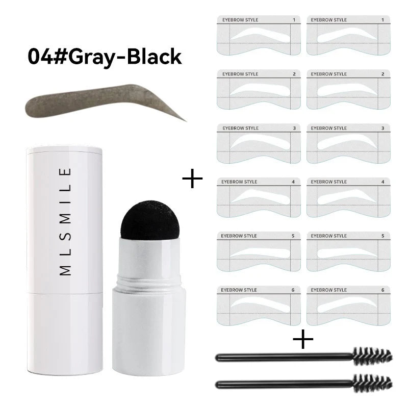 Waterproof Eyebrow Stamp Kit – Stencils, Powder & Brushes Eyebrow Stamp Kit SWANS 04 Set