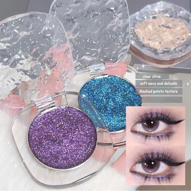 Purple Blue Shimmer Eyeshadow Palette – Glitter Pearl Finish Eyeshadow Palette SWANS
