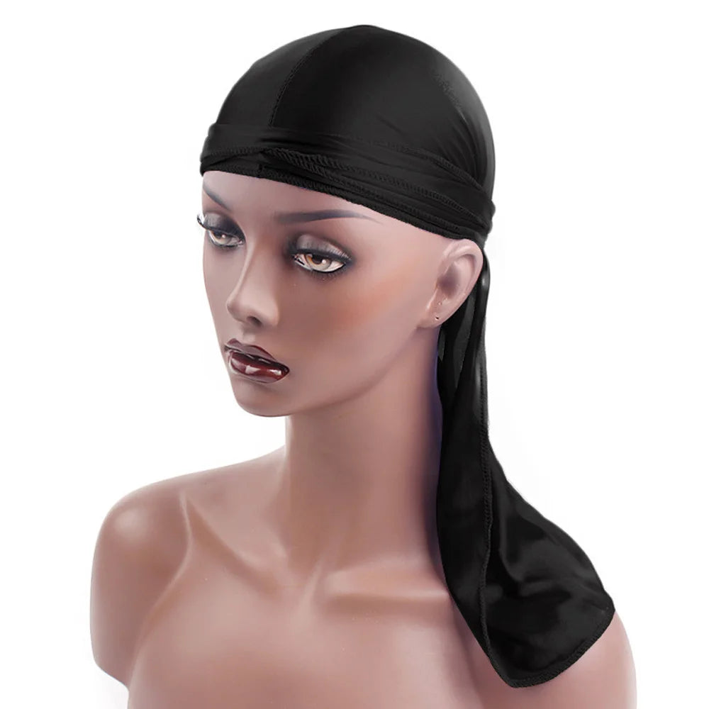 Satin Durag Long Tail Doo Rag – Unisex Hip Hop Headwrap Satin Durag Headwrap SWANS